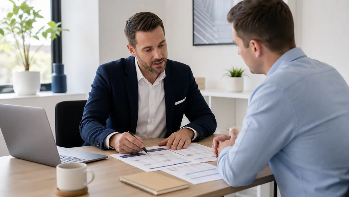 Borrower discussing home-loan options with a mortgage adviser